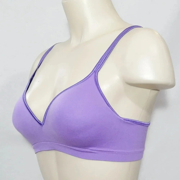 SMALL Hanes HC82 G262 Wire Free Soft Cup Bra Purple NWT - Picture 2 of 4